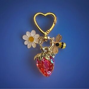 Strawberry Bee Bag charm